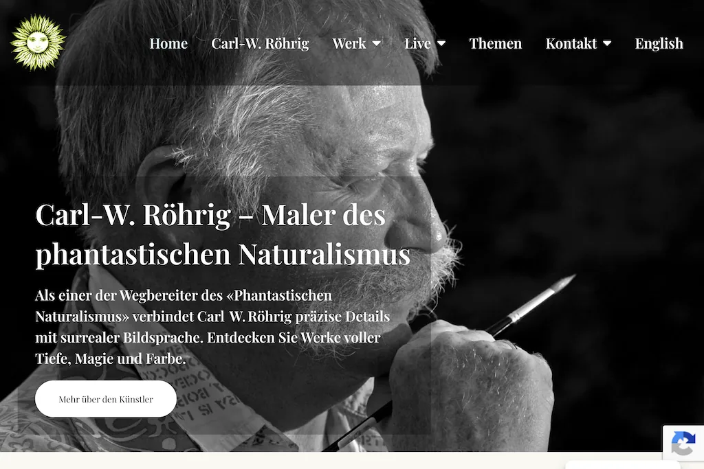 Webdesign-Referenz Röhrig Art – Website für Kunst und Illustration