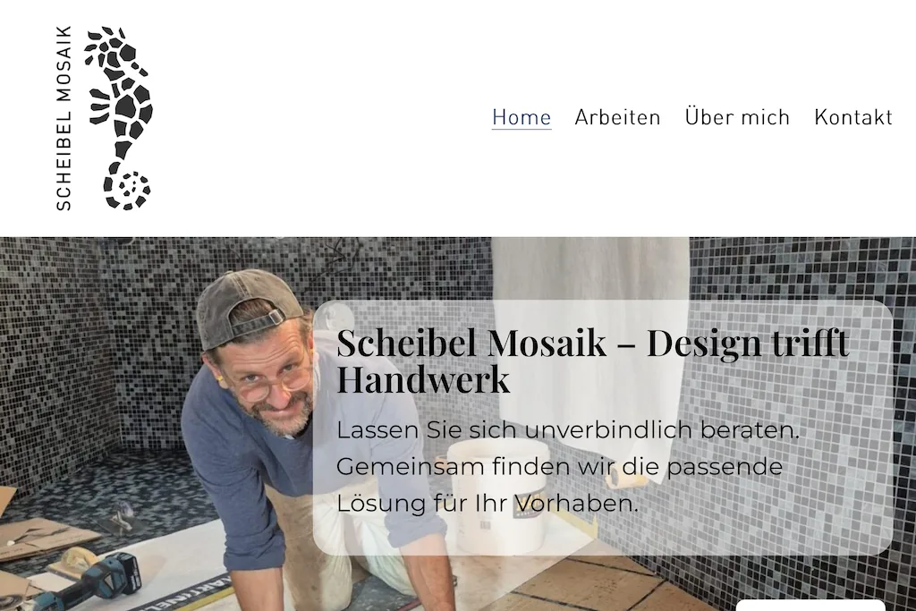 Webdesign Referenz Scheibel Mosaik – Handwerk